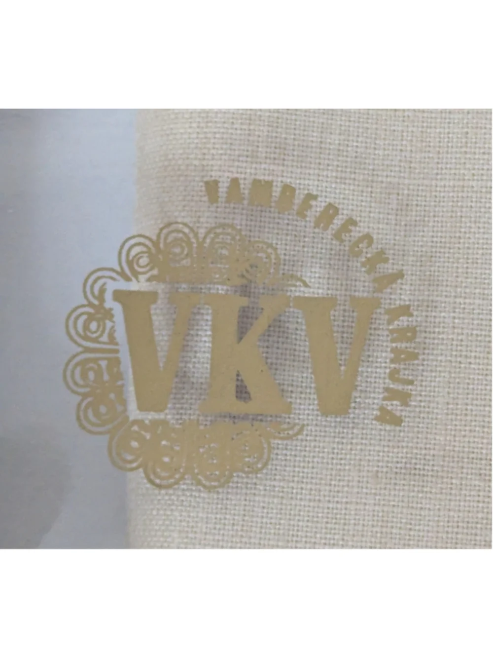 Vintage Vamberacka Krajka Table Linen Beige White Hand Crochet Lace Edge 27
